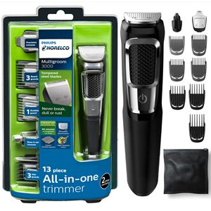 Tondeuse multifonction 13-en-1 pour homme, tondeuse à barbe, visage, nez, oreilles, kit de toilettage pour homme avec alimentation par batterie - Product Image 1