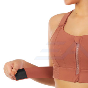 Soutien-gorge de sport respirant et écologique en spandex/nylon avec logo frontal, maintien élevé, pour femmes, avec bretelles réglables, sur mesure - Product Image 4