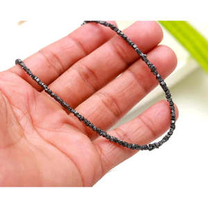 Black 1.5-2.5 mm Uncut Diamond <b>Bead</b> 16 Inches Fashion Beaded <b>Necklace</b> - Product Image 2