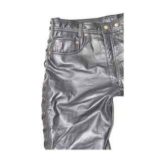 Pantalon en cuir épais pour hommes, tissu chaud et lisse, vêtements d'extérieur élégants, parfaits pour les fêtes, les voyages et le look décontracté de la mode quotidienne - Product Image 6