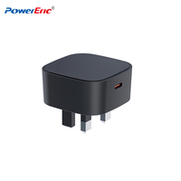 Chargeur mural USB-C 20W PD à charge rapide, prise UK, ignifuge, pour ordinateurs portables et téléphones mobiles Android, directement de l'usine