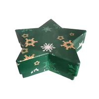 Boîte à bijoux en forme d'étoile gris vert foncé Boîte cadeau en matériau recyclé rigide avec stratification mate pour l'emballage des bijoux