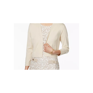 Cardigan Casual Bianco da Donna Tommy Hilfiger con Maniche a Bottoni, Lunghezza Corta, Taglia S, Fantasia Stampata - Product Image 2