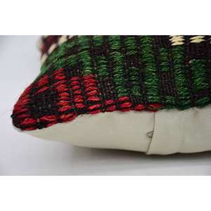 Almohada de lana con patrón Vintage Multicolor, cojín decorativo de 12x12 pulgadas, técnica de retales Kantha tejida - Product Image 4