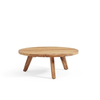 Table basse moderne en teck massif, durable, faite à la main, pour l'intérieur et l'extérieur, meubles de salon, couleur naturelle, garantie de 12 mois