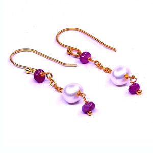 Ruby Pearl <b>Earrings</b> Wedding Wear 925 Sterling silver Gemstone <b>Gold</b> Plated Women Wear Traditional Engagement - Product Image 1