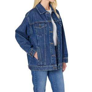 Nouveau design de veste en jean pour femmes veste décontractée de plein air personnalisée meilleure vente en gros veste en jean personnalisée OEM - Product Image 3