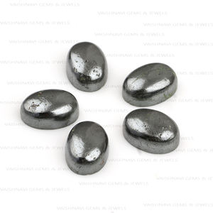 Vente en gros hématite naturelle en vrac 10x14mm cabochon ovale à dos plat calibré pour la fabrication de bijoux en pierres précieuses - Product Image 4