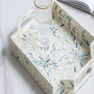 Plateau de service luxueux en os incrusté, fabriqué à la main, parfait pour la cuisine, au design élégant, à prix de gros, en provenance d'Inde. - Product Image 6