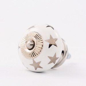 Bulk Cabinet Knob Handmade White Ceramic Star Pattern Wholesale Dresser Knob Lot Vintage Drawer Knob Antique Knob - Product Image 4