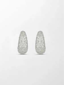Pendientes Redondos de Diamantes Cultivados en Laboratorio, Pequeños y Exquisitos, 4.61 Ct, Color GH, Claridad VS, 531 Piedras, Oro Blanco de 18K, Compactos y Brillantes - Product Image 1