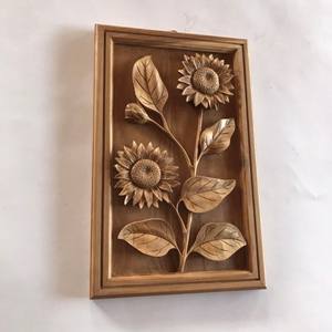 Décorations intérieures panneaux de plaque d'art en bois sculpté à la main pour tenture murale sculpture sur bois arts muraux - Product Image 5