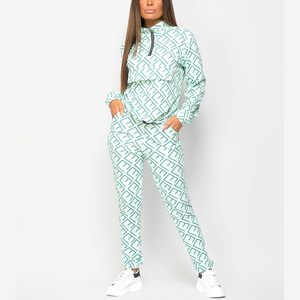 ชุดวอร์มผู้หญิงพิมพ์ลายและกางเกงมีฮู้ดสำหรับฤดูหนาวฤดูใบไม้ร่วง - Product Image 4