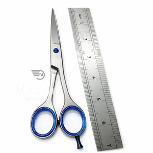 Ciseaux de coiffure professionnels en acier inoxydable, avec anneaux bleus pour les doigts, pour droitiers, pour salon et vente en gros - Product Image 6