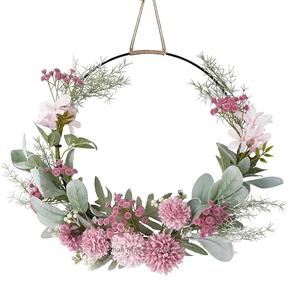 Trendy Design Metal <b>Wreath</b> <b>Hanger</b> With Artificial Flowers Multiple Colors <b>for</b> Home Hotel and Christmas Hanging Decor - Product Image 3