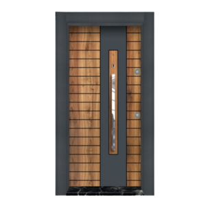 Porte en acier robuste et durable, ouverture manuelle en acier inoxydable, design postmoderne, étanche, pour usage commercial extérieur, appartement, hôtel, 1 - Product Image 1