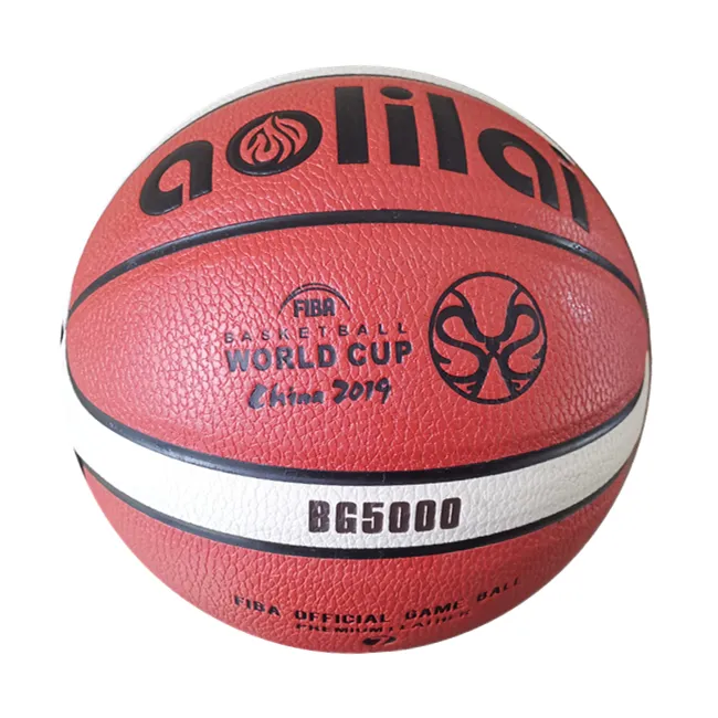 Pelota de baloncesto deportiva personalizada, precio más barato, moda, marrón, negro, cuero PU, talla 7, BG5000