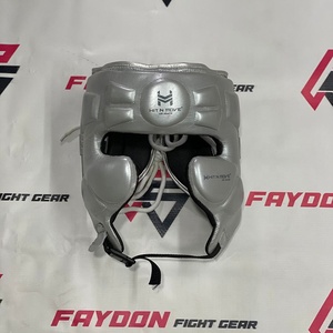 หมวกป้องกันศีรษะสำหรับชกมวยแบบเปิดหน้า รุ่นใหม่ล่าสุด ปรับแต่งได้ตามต้องการ ยี่ห้อ Hit N Move แบบผูกเชือก ปรับขนาดได้ รับผลิตแบบ OEM ODM สำหรับคิกบ็อกซิ่ง - Product Image 1