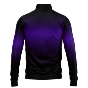 Custom <b>Men's</b> <b>Black</b> Purple Gradient Quarter Zip Pullover <b>Sweatshirt</b> with Logo Print Long Sleeve Sportswear Training Gym Top OEM - Product Image 3