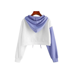 Streetwear Hot <b>Sale</b> Women Crop Top Hoodie Custom Printing Front Design 100% Cotton Eco-Friendly Breathable High Quality - Product Image 2