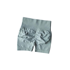 กางเกงขาสั้นกีฬาเอวสูงสำหรับผู้หญิงกางเกงผ้าสแปนเด็กซ์ผ้าไนลอนลายสก๊อตยกสะโพกสีพีชเข้ารูปแห้งเร็วตามสั่ง - Product Image 1