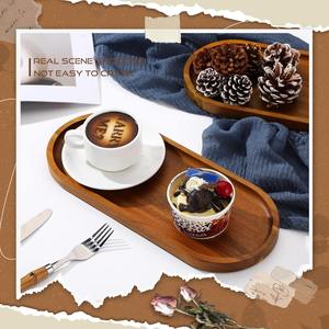 ถาดเสิร์ฟไม้เนื้อแข็ง ถาดรูปวงรี ถาดสไตล์เรโทร วินเทจ - Product Image 5