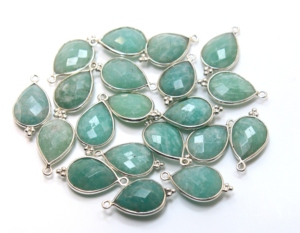 Pendentif en forme de poire à facettes en amazonite naturelle en argent sterling 925 pour mariages fêtes de fiançailles bijoux en argent élégants - Product Image 2