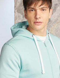 Wholesale Customisable <b>Light</b> Ferozi Men's Soft Cotton Hoodies 3D Embroidered Logo Zipper Winter Clothing with Unique Pattern - Product Image 6
