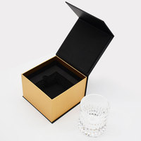 Boîte d'emballage en carton ondulé à double porte magnétique pour tasse à café et verre avec logo personnalisé en relief et design imprimé sur mesure