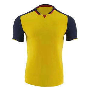 Camiseta de Fútbol Personalizada para Equipo, 100% Poliéster, Impresión por Transferencia de Calor, Diseño Personalizado con Logotipo, Transpirable, Ligera, de Secado Rápido, Cuello en V - Product Image 1