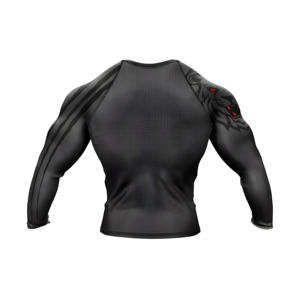 Venta al por mayor diseño personalizado totalmente sublimado transpirable Spandex/poliéster manga completa Rash Guard oferta exclusiva para BJJ & MMA - Product Image 2
