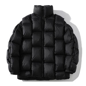 Oversized <b>Men</b> Canvas Lightweight Outdoor <b>Puffer</b> <b>Jacket</b> Winter Waterproof Windproof Hooded Front Custom Logo OEM ODM Wholesale - Product Image 6