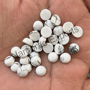 Howlite blanche naturelle 3x3 mm Cabochon rond Toutes les tailles disponibles Dos plat Fabrication de bijoux Pierre Gemmes en vrac - Product Image 2