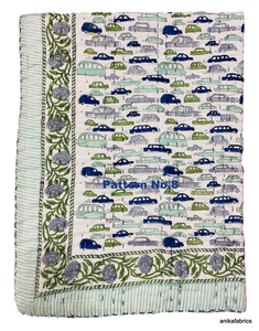 Couette Kantha pour bébé en pur coton, lavable à la main, réversible, imprimée, vente en gros - Product Image 4