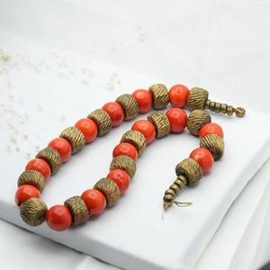 Resin Beads Wooden <b>Necklace</b> Handmade Vintage Cotton Cord Latest Wooden <b>Necklace</b> for Women Christmas Gift - Product Image 1