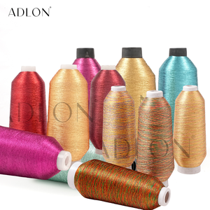 Fil de polyester métallisé brillant multi-tones Adlon 150D de qualité supérieure, broderie, couture, anti-UV, sari, vêtements, vêtements de mode - Product Image 1