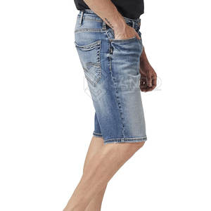 กางเกงยีนส์ขาสั้นแบบลำลองของผู้ชายกางเกงเอวกลางแบบระบายอากาศได้ดีผ้าคอตตอน100% แห้งเร็วมีซิปดีไซน์สีพื้น - Product Image 2