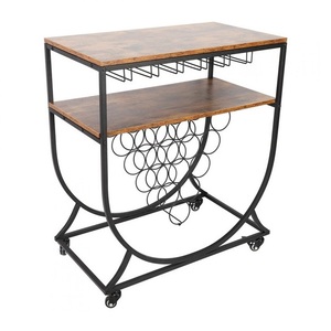 Barware Trolley Bar Cart para Hotel Restaurante Wedding Party 2 Tier Hotel Trolley Luxury Metal Food Catering Beber - Product Image 2