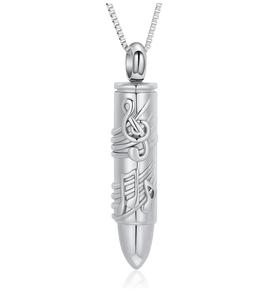 Collar de urna de bala personalizada de plata para cenizas de un ser querido, bala Musical, cremación, cenizas funerarias, urna colgante de recuerdo, tamaño personalizado - Product Image 1