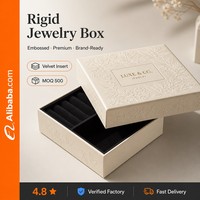Boîte cadeau rigide en papier gaufré floral avec logo personnalisé, insert en velours, couvercle et base, pour collier et boucles d'oreilles