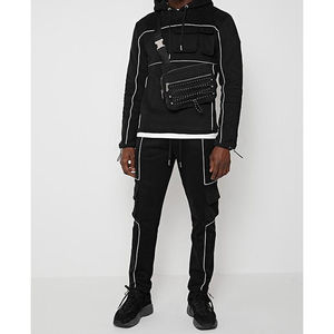 Conjunto Deportivo de Dos Piezas para Hombre con Capucha y Logotipo Personalizado, Chaqueta Cortavientos Transpirable Informal y Pantalones Joggers para la Temporada de Invierno - Product Image 2