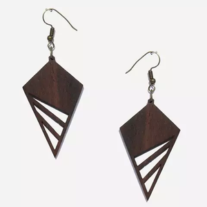 Pendientes artesanales de madera con diseño ligero de primera calidad - precio bajo - venta al por mayor - Product Image 1