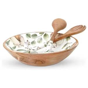 Ensemble de 2 bols en bois de manguier, qualité alimentaire, design moderne et luxueux, pour les fêtes et la maison - Product Image 2