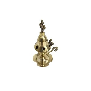 Brûleur d'encens indien en laiton massif au design unique et traditionnel, avec motif en relief, pour Bakhoor, bois de santal 100% naturel - Product Image 4