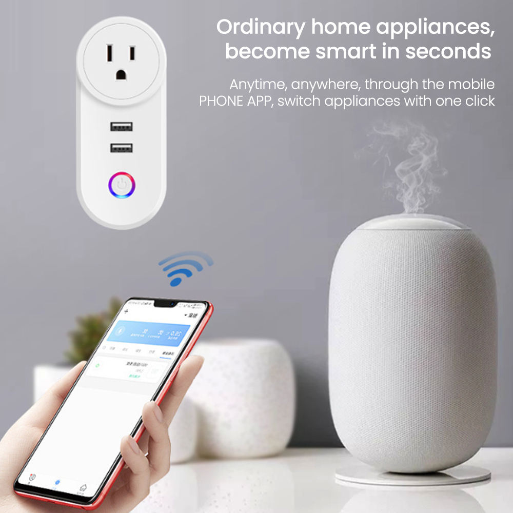 HONPNK Factory Direct Smartlife App WiFi Smart Socket USB-C Charging 16A Full Specifications for Google Home/Alexa Power Monitor