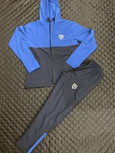 Conjunto Deportivo para Hombre, Talla Grande, Otoño-Invierno, Corte Ajustado, con Capucha, Estilo Urbano, Diseño Personalizado, Chaqueta Ligera y Pantalones Microelásticos - Product Image 4