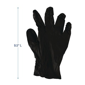 Boardwalk 4.4 Mil Disposable Powder-Free Nitrile Gloves Small Black General-Purpose Safety Gloves 1000/Carton - Product Image 2