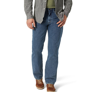 Street Fashion Vintage Lavado con agua Unisex Straight Fit Pantalones vaqueros para hombres Patrón sólido Diseño personalizado Pantalones vaqueros azules para hombres - Product Image 1