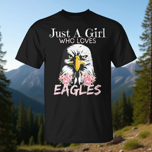 Camiseta Just A Girl Who Loves Eagles para niñas, camiseta para amantes de las águilas, camiseta para niños - Product Image 3