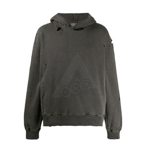 Sudadera con capucha de lana cálida de invierno para hombre más vendida, diseño desgastado, nuevo patrón de estampado, tallas de Color sólido, teñido liso a prueba de agua - Product Image 1